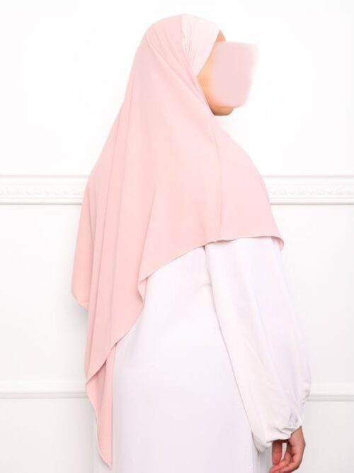 Khimar court en crêpe pointu khimar triangle khimar pas cher mon hijab pas cher rose